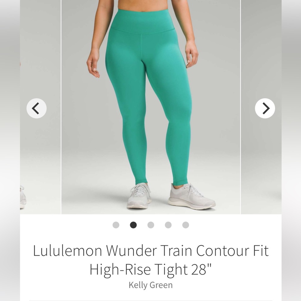 Lululemon Wunder Train 28” *Contour Fit” Size 10. Kelly Green. EUC